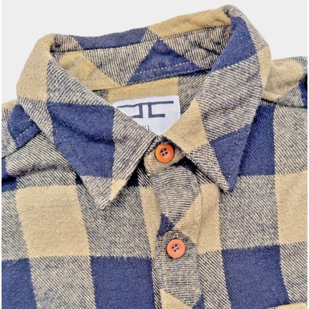 Jordan Craig Men's XL Green Buffalo Plaid Flannel Camp Pockets Long Sleeve Shirt